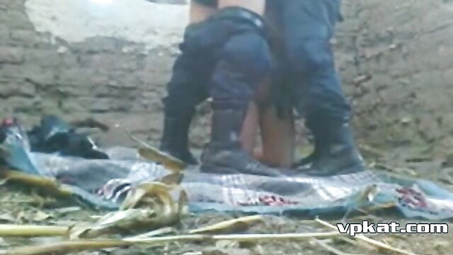 Fat Arab whore fucked by soldiers outdoors in boots