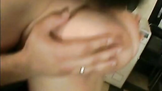 Kimberly big boob mature MILF amateur tit grab closeup