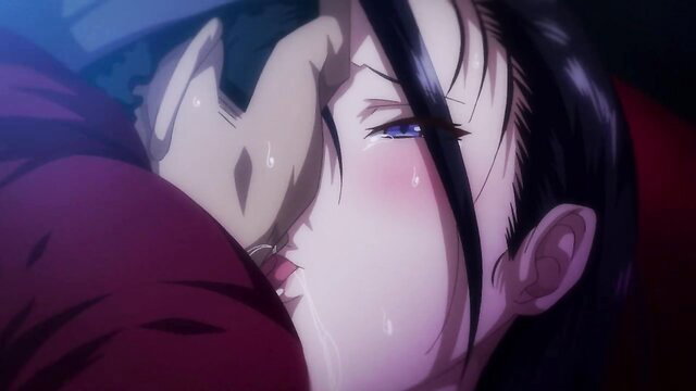 Isekai Yarisaa 02 hentai couple kissing passionately close-up