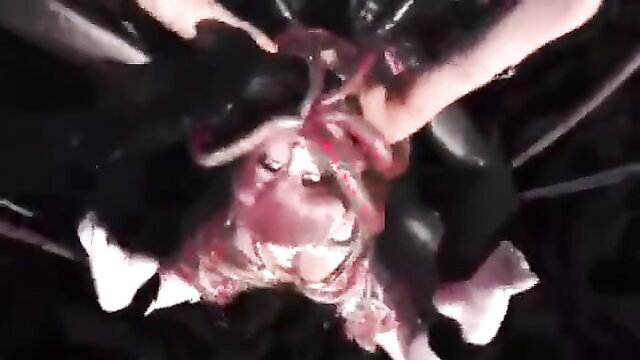 3D tentacle hentai girl with tentacles penetrating pussy and mouth