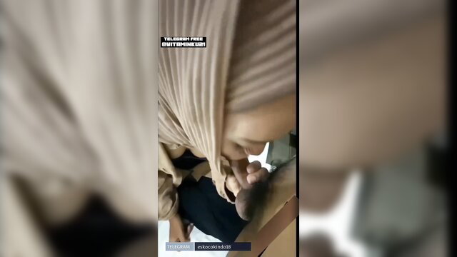 Indonesian hijab girl Selena sucking cock closeup in bokep vid