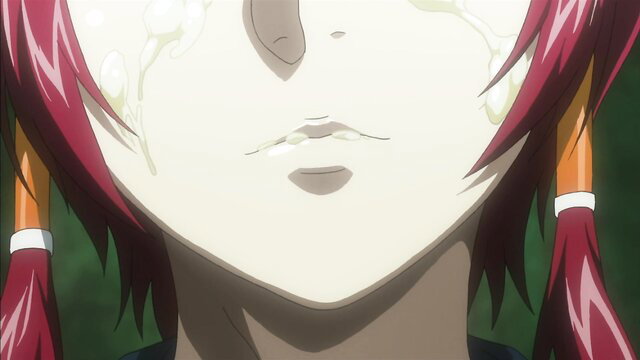 Anime redhead Witch Annerose closeup facebukkake cumshot dripping