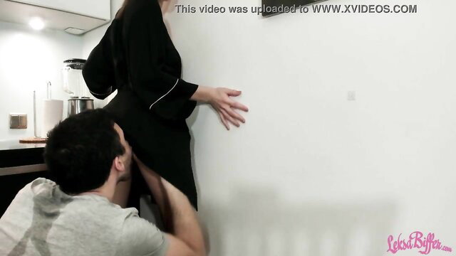 Plumber roughly fucks sexy housewife against kitchen wall