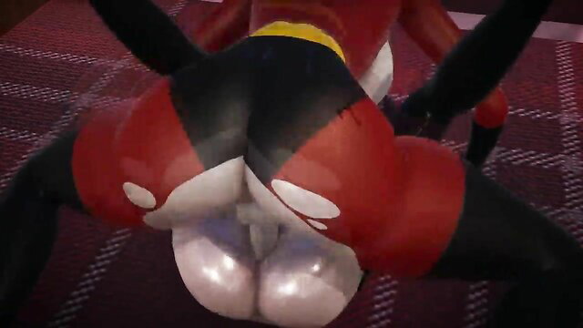 Violet Parr Incredibles futa inflated ass bent over by Helen Parr 3D porn