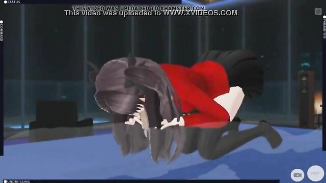 Rin Tohsaka 3D hentai girl in red dress bent over doggystyle pose