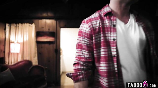 Laney Grey in plaid shirt, bad neighbors devirginize 18yo teen