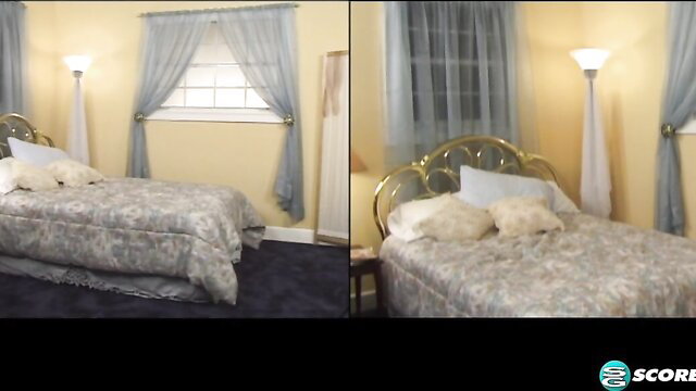 Shay Sights sexy bedroom pose in lingerie, SCORE Classics