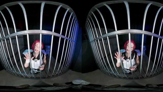 Raven Lane as Vi from Arcane caged in VR cosplay POV tease