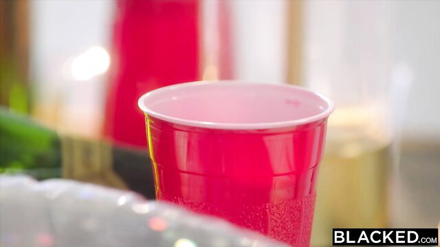 Sexy blonde Blake's red solo cup party vibe Blacked vacation