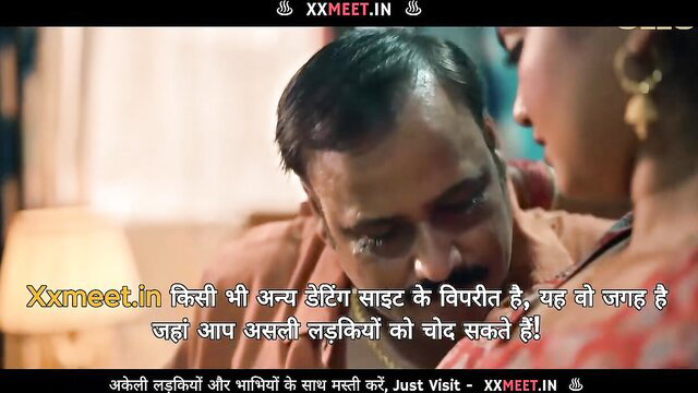 Desi bhabhi passionately kisses man while chatting with husband