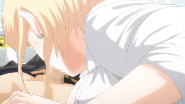 Blonde hentai wife close-up oral in Hajimete No Hitozuma Ep 4 uncensored