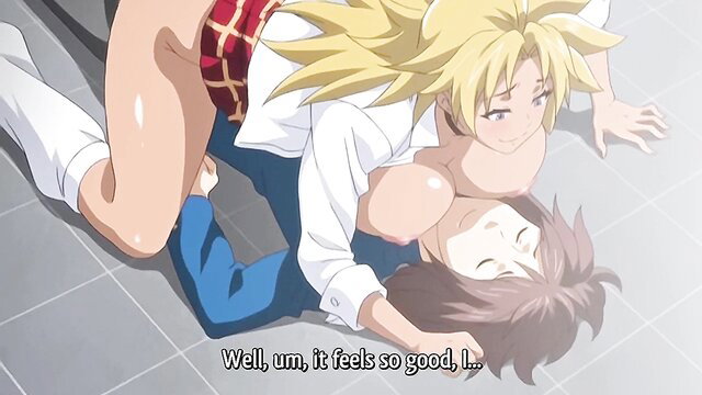 Blonde anime girl straddles boy in steamy Energy Kyouka hentai scene