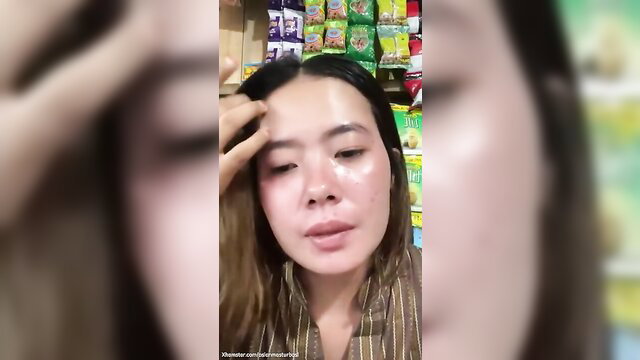 Indonesian Asian woman masturbating in store leaked amateur video