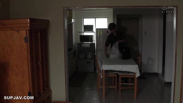 Yuri Oshikawa busty mature in kitchen with neighbor creampie sex