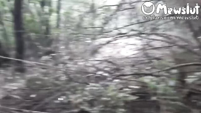POV Valentine's date goes wild, giving head in public park woods