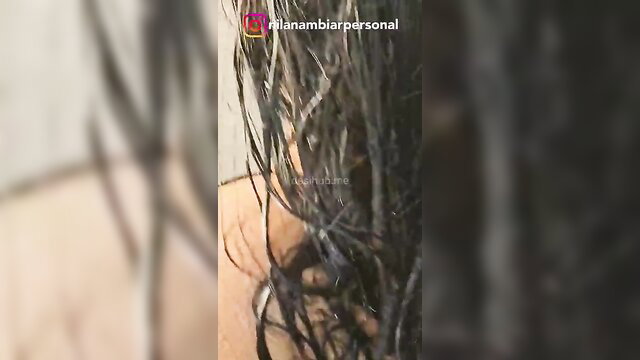 Nila Nambiar wet hair closeup in exclusive nude shower video