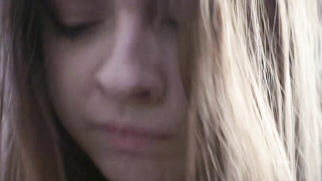 Rebecca Volpetti closeup blonde beauty eyes closed lips parted