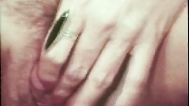 Vintage 1972 closeup of hand with wedding ring fingering wet pussy