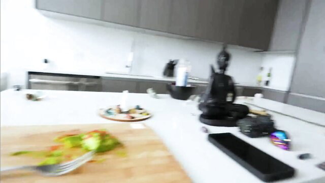 Busy stepmom kitchen call interrupted by cock tease thumbnail