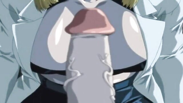 Bible Black anime blonde with massive tits titfucks huge cock
