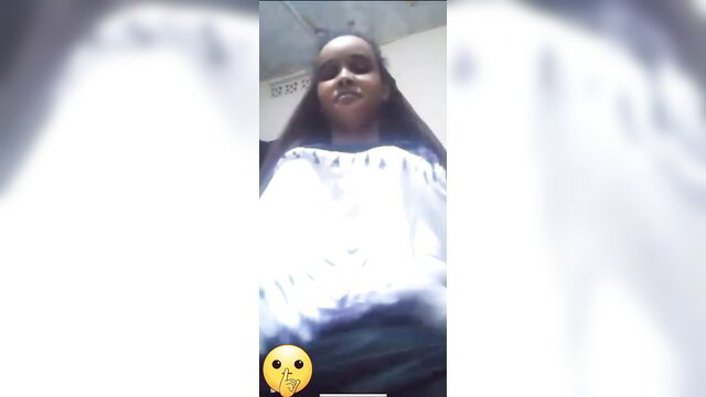 Cute Somali girl Ikran selfie in white top, leaked amateur nudes