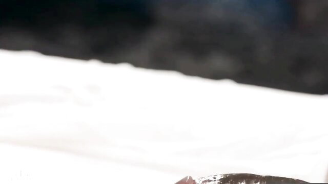 Snowy mountain backdrop in Madison Beer to Brooklyn Blacked adult video thumbnail