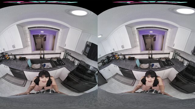 Beca Barbie topless POV in kitchen, big tits, VR 3D view
