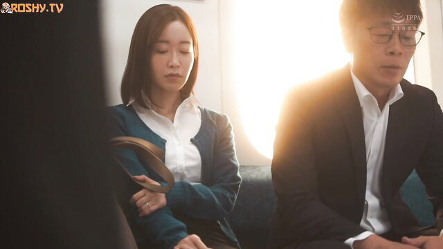 Yuu Shinoda as sexy office worker in suit with colleague, JAV thumbnail