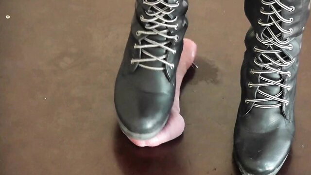 Sara Alfaros sexy cruel cock ball trampling in black boots
