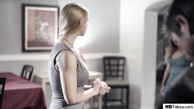 Sarah Vandella in tight dress, special 18th birthday gift scene