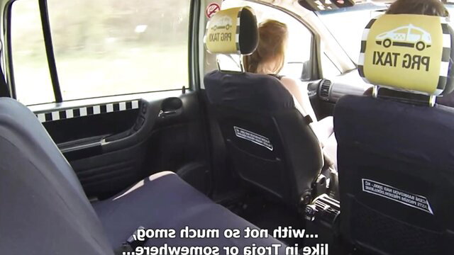 Alexis Crystal in taxi, alluring passenger seduced by driver