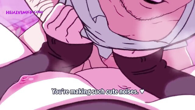 Hentai girl in stockings makes cute noises during rough pussy pounding parody