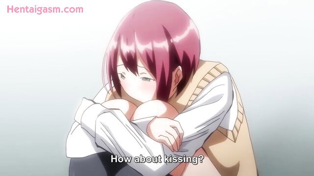 Pink-haired hentai girl shyly suggesting kiss in Boku Ni Sexfriend Ga Dekita