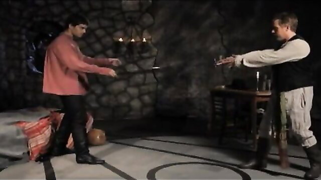 Zorroxxx gay sword fight duel in sexy costumes, two hot men thrusting