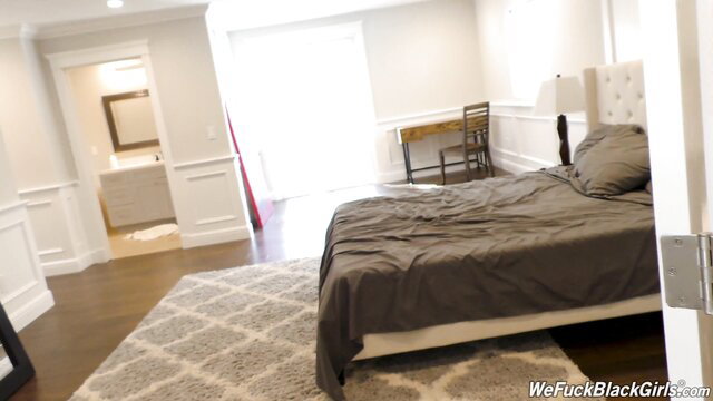 Empty luxury bedroom in interracial porn preview