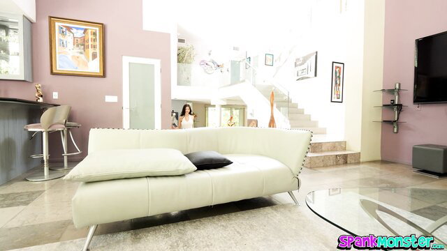 Scarlett Alexis in sexy lingerie on couch, hardcore preview