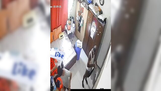 Caught on CCTV: Horny father-in-law fucks busty Indian bahu in bedroom