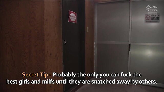 Japanese MILF secret tip thumbnail with censored JAV door scene