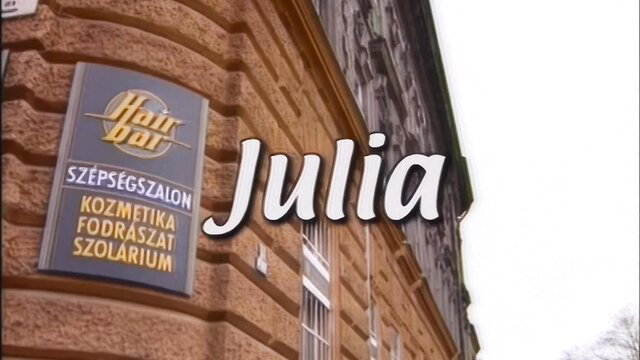 Julia hair salon exterior sign on vintage building, adult video thumbnail