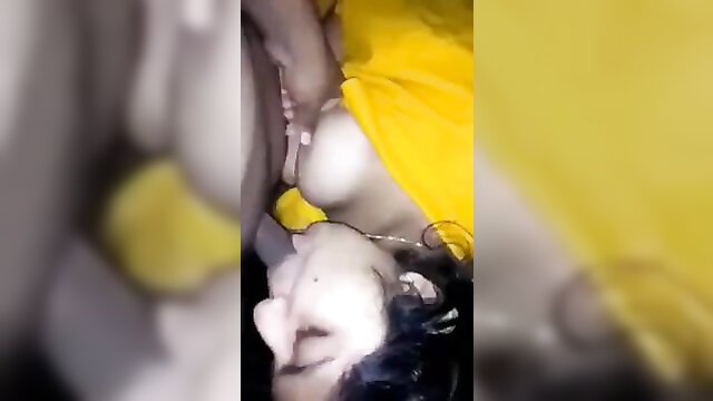 Bangladeshi POV closeup of yellow dress teen exposing big tits and ass