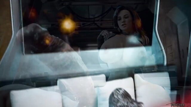 Miranda Lawson in Mass Effect daddy issues 4K porn parody, nude reflection tease