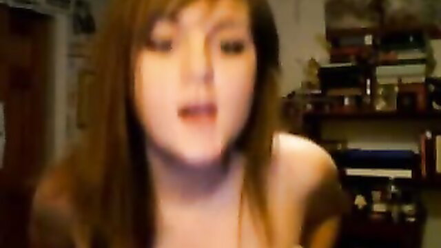 Freaky cute teen chick strips bra on webcam