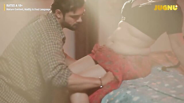 Indian MILF blindfolded in saree, man groping from behind