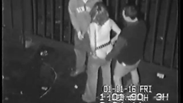 Amateur white woman groped by two men in outdoor spy cam fetish video