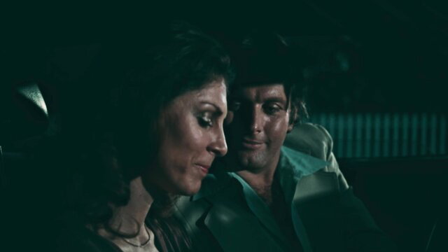 Kay Parker taboo couple intimate gaze in car, 1980 4K
