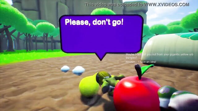 Cute fruits beg don't go in surreal 3D animated scene from Ravaging The Caterpillar Doll