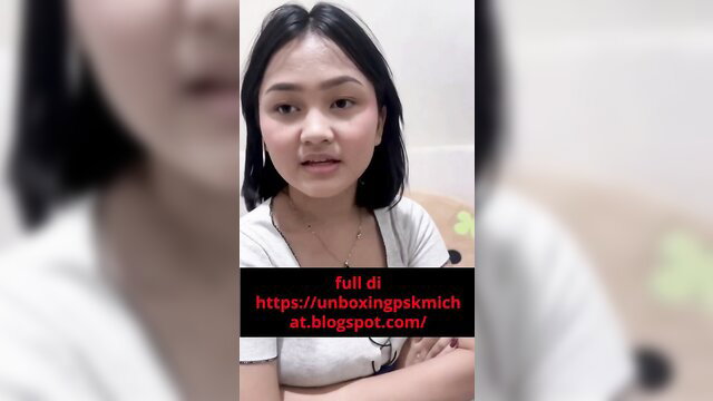 Young Indonesian girl in tight white top, closeup face for tight pussy rent payment