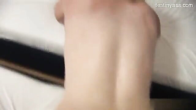 Blurry teen girl nude back view on bed in group fuck scene