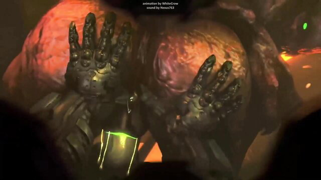 Female Monster Compilation: massive orange alien beast ass groped by claws