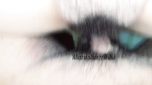 Manisha Akki's wet hairy pussy stretched by hard cock closeup